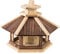 Vogel Futter Haus Futterstelle Sechseck aus Holz Vogelhaus,Vogelfutterhaus zum Stellen für den Garten.Futterstation für Wildvögel