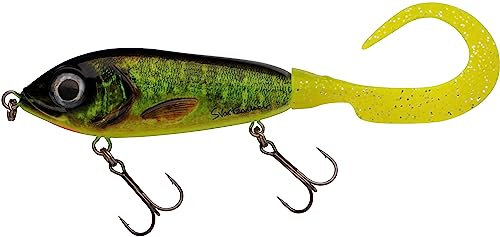 Abu Garcia Svartzonker McMy Tail Jerkbait - klares, schlagfestes ABS, umweltfreundlich beschwert, realistischer 3D-Effekt, entwickelt in Schweden für das Süß- und Salzwasserfischen, echter Hecht 20 cm