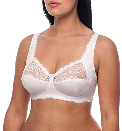 frugue Reggiseno Donna Taglie Forti Senza Ferretto Contenitivo Avorio IT 6H (EU 95H)
