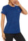 TACVASEN Damen Sport Tops Schnelltrocknend Fitness Shirts Elastische Basic Damenshirts Leichte Sommer T-Shirt, Königsblau, L