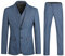 Allthemen Costume Homme 3 pièces Mariage à Carreaux Blazer Casual Slim Fit Ajusté Veste pour d'affaires #631 Bleu L