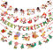 5 Stück Hängende Papiergirlande Christmas,Girlanden Weihnachten Deko,Weihnachten Girland Banner,Hängende Papiergirlande Merry Christmas,Papier Santa Banner Weihnachtsmann,für Weihnachten