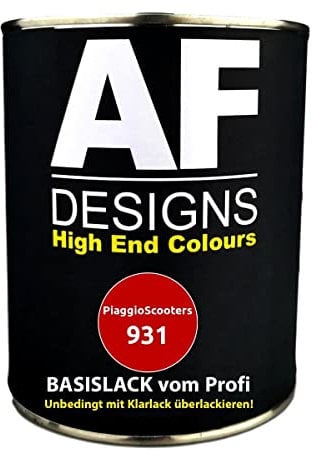 Alex Flittner Designs 500 ML vernice moto per PiaggioScooters 931 Rosso pronto all'uso