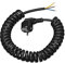 3m Spiralkabel, Dehnbare Spiralleitung mit Schutzkontakt Winkelstecker, 3 adrig Anschlusskabel mit Schutzkontaktstecker, IP20 Stromkabel Verlängerungskabel, 250 V/16 A - Schwarz / H05VV-F