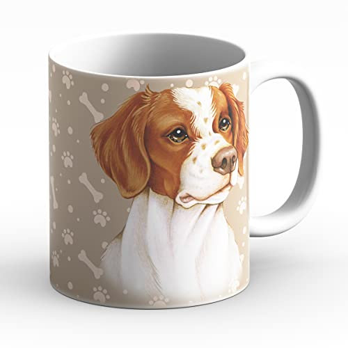 power gift EPAGNEUL BRETON - Tasse A Café Ou Pour Le The. Tasses Avec Motif De Chien et Chat. Votre Animal Prefrere – Parfait Pour Les Amouraux de Animaux. Mug En Céramique.