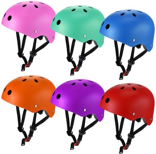 Copkim 6 Packs Kids Bike Helmet, CPSC Certified Toddler Preschool Bicycle Helmet for 3-8 Years Boys Girls Child Bicycle Colored Adjustable Safety Outdoor Sports Accessories Back to School Party Gifts