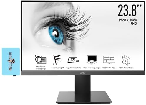 MSI PRO MP241X 24 FHD Monitor 1 HDMI 1 VGA VESA Mount Black with Docztorm Base