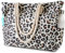 Clothirily Große Strandtasche für Damen - Wasserdicht, Sanddicht, Mit Reißverschluss, Tragetasche für Schwimmbad, Strand, Leoparden-Print, 16.5L x 5.2W 14H