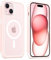 MobNano cover for iPhone 15 magnetica, compatibile con MagSafe, cover magnetica colorata per iPhone 15, Protezione Antiurto di Livello Militare, Retro Resistente ai Graffi - Rosa/Bianco