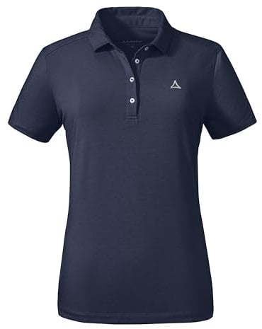 Schöffel Damen CIRC Polo Shirt Tauron L, kreislauffähiges Wandershirt, schnell trocknendes, leichtes Poloshirt mit fast 100 % Recyclingfähigkeit, navy blazer, 42