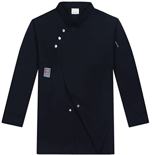 M&Catree Kochjacke Unisex mit Druckknopf Kochuniform Berufsbekleidung Bäckerjacke für Herren Damen