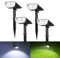 Linkind Solar Strahler Garten Aussen, 6500K Kaltweiß Aussenstrahler Solar, Auto Ein/Aus Solar Baumstrahler IP67 wasserdicht, StarRayS LED Gartenleuchte 2-in-1 Montage für Sträucher, Palmen, 4 Stück