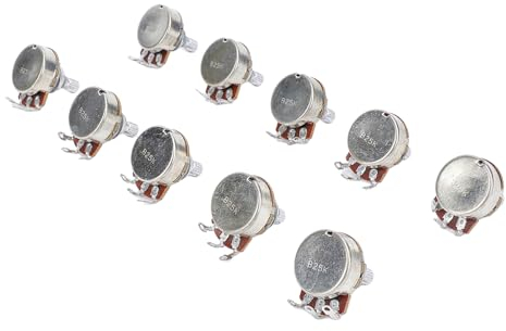 10 Stück E-Gitarren-Topf, 25 K, 18 Mm Schaft, Gitarren-Potentiometer, Audio-Töpfe Zur Lautstärkeregelung (B25K)
