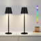 meoaow Tischlampe 2er set Nachttischlampe Kabellos - Led RGB 2600mhA Akku Tischleuchte Aufladbar Aussentischleuchte Touch Dimmbar Schwarz Akkutishlampe Batterie Akkutischleuchte mit USB Anschluss