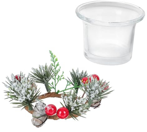 ORFOFE Kerzenhalter Weihnachtskranz Kerzenhalter Weihnachtskerzenring Schreibtischkranz Akzent Kranz Weihnachtskerzenständer Für Dinnerpartys Winterpartys