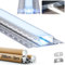 GEEKLUX 5 x LED Fliesenprofil 2 m (10 m), Led Aluminium Profil für LED Streifen bis 25 mm, led Kanal mit Diffuseur PC, Maße: 64,2 x 13,8 mm, Perfekt für Deckeninstallation und Trockenbauprofil