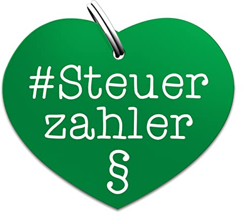 Souldogs Hundemarke mit Gravur - Schöner Anhänger für Hundehalsband Geschirre, Halsbänder & Leinen für Hunde Dog Tag mit Gravur Hundezubehör (Steuerzahler, grün)