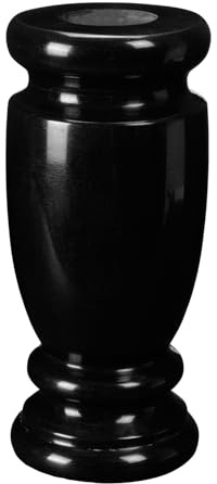 Black Granite Cemetery Vase for Grave, 4.3 W x 9.8 H