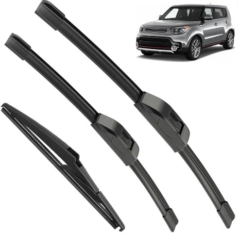 3-teiliges Wischerblatt-Set für vorne und hinten, für Kia Soul MK2 2014-2019, Windschutzscheiben-Fensterbürste 24+20+11 Zoll