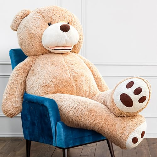 MKS XXL Teddybär 200cm – Riesen Kuscheltier für Kinder & Erwachsene – Weiches XXL Plüschtier zum Umarmen – Großer Teddybär als Geschenk für Geburtstag, Valentinstag & Weihnachten – Flauschig