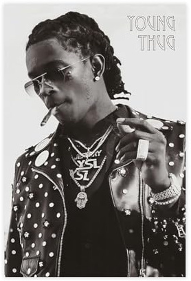 SHGJE Rapper Young Thug Poster auf Leinwand, ungerahmt, 30 x 45 cm