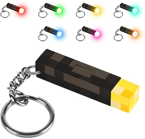 Craft Lampe Fackel Schlüsselanhänger, 7 Farbe Magnetische Nachtlampe, Mini Nachttischlampe Wiederaufladbare, 3 in 1-Beleuchtung & Anhänger & Dekoration für Kinder Geschenke, Cosplay, Party-Dekoration