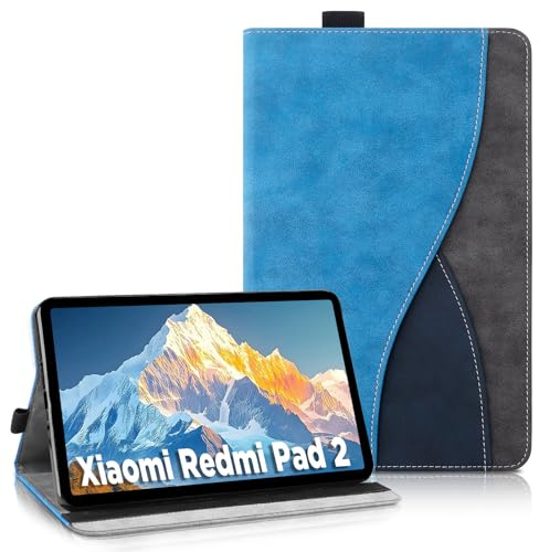 AsWant Hülle für Xiaomi Redmi Pad 2 11 (2025) (Wi-Fi) Tablet - Ultradünne Business Tricolor Tablette mit Portemonnaie und Standfunktion Schutzhülle Kompatibel mit Redmi Pad 2 Hülle (Blau)
