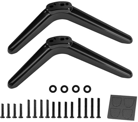 TV Stands, TV Mounting Brackets | 2 Multifunctional Matt Black Legs for Bedroom, Living Room and Fireplace