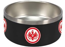 Eintracht Frankfurt Hundefressnapf Fressnapf Hundezubehör, 16 x 8 x 16 cm, Rostfreier Edelstahl, ca. 960 ml