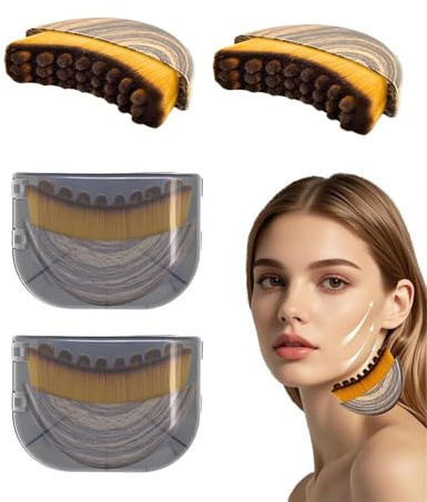 HUVZOR 2PCS Pennello per Contorno Linfatico,Massaggiatore Linfatico per Viso,Spazzola Viso per Dry Brushing,Allevia L'affaticamento del Visos,per Scolpire una Linea Della Mascella Perfetta