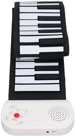 Walfront Roll-Piano mit 49 Tasten, Elektrische Tastatur, Tragbar, Faltbar, Klaviertastatur mit 49 Tasten, Elektrisches Roll-Piano mit, Kinder-Anfänger, Klavier Lernen, Tragbares
