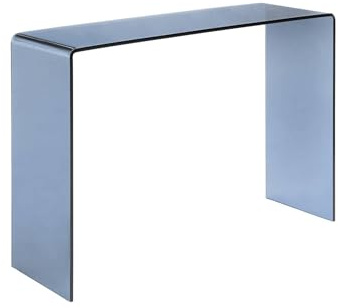 sweeek - Console rectangulaire en verre trempé 110cm bleu gris - Glintz