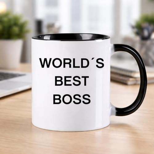Wanapix | Taza Negra World’s Best Boss 325ml | Regala Taza Original