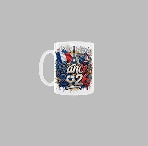 Générique Mug Coupe du Monde 2026 France, Tasse à Café avec Design Drapeau Français et Tour Eiffel, Thème Football (France)