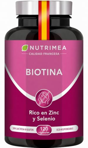 Biotina | Zinc y Selenio | Cabello, uñas y piel | 120 Cápsulas Veganas | Semillas de Calabaza | Sin excipientes, sin aditivos | 4 meses de tratamiento | Nutrimea