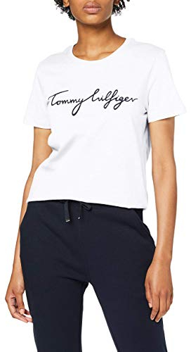 Tommy Hilfiger HERITAGE CREW NECK GRAPHIC TEE Kurzarm T-Shirts Damen, Weiß (CLASSIC WHITE), L