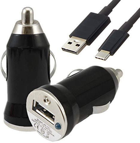 Nokia 7.2 / Nokia 6.2 / Nokia 8.1 / Nokia 7.1 / Nokia 5.3 / Nokia 8.3 Car Charger - Single Port USB Type C Data Cable Cigarette Lighter Adapter Travel Car Charger For Nokia 9/6.1 Plus [BLACK]