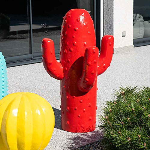 Wanda collection - Déco Jardin Cactus Rouge Grand modèle 105cm