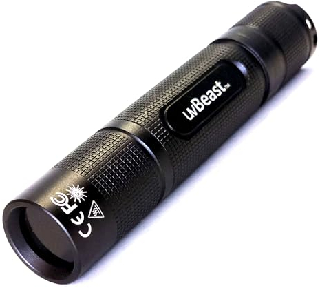 uvBeast New V3 365nm MINI - Black Light UV Flashlight – High Definition Pure Ultraviolet - Professional Grade High Power Upgraded 5 Core UV LED – USA Stock