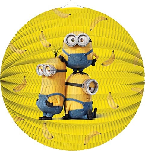 TIB Heyne 13189 - Rundlaterne, Minions, 25cm, schwer entflammbar, Kevin, Bob, Stuart, St. Martin, Laternenumzug