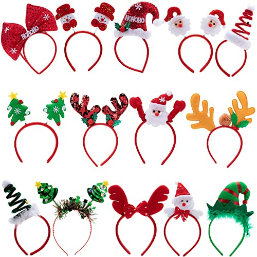 JOYIN 14 Weihnachtsstirnbänder mit verschiedenen Designs für Weihnachts- und Feiertagsfeiern (Einheitsgröße)