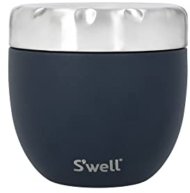 S'well Eats™ 2-in-1 Food Bowl with Screw-Top Lid, 636ml, Azurite Marble, BPA/BPS-Free Vacuum Triple-Insulated and Leak-Proof Food Flask for On-the-Go Eating up to 11h Cold/7h Hot