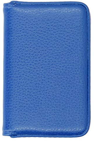 AUNMAS Leder Visitenkartenetui für Männer und Frauen, Visitenkartenetui, mit Magnetschnalle, Brieftasche Kreditkarten-ID-Etui/Halter(Blau)