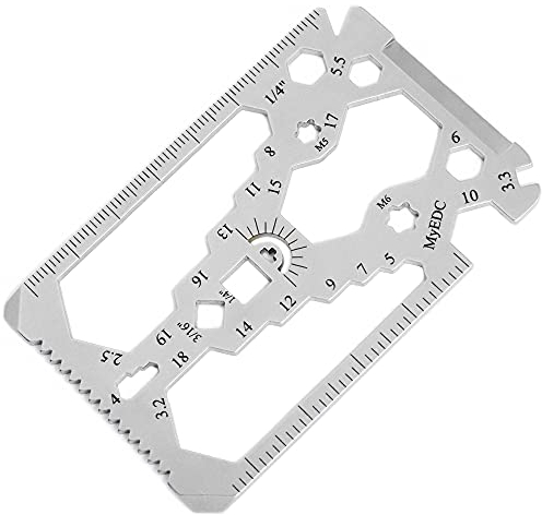 MyEDC 34 en 1 - Carte Outil Multifonction de Poche - Multi outil pour portefeuille - Carte de Survie - Gadget Utile - Idee Cadeau Homme