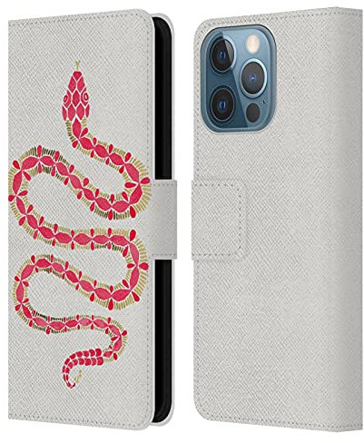 Head Case Designs Licenza Ufficiale Cat Coquillette Rosa Serpente Animali Custodia Cover in Pelle a Portagoglio Compatibile con Apple iPhone 13 PRO