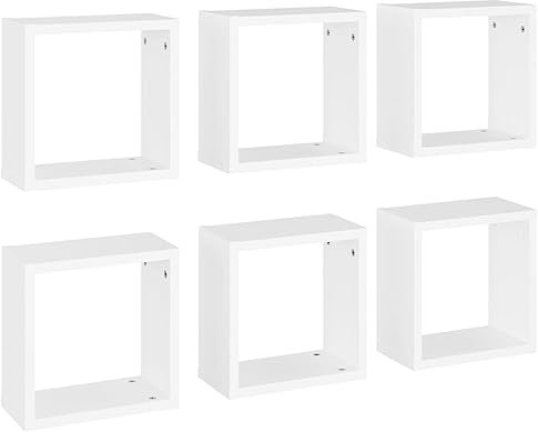 vidaXL 6X Würfelregal Wandregal Hängeregal Cube Lounge CD Regal Dekoregal Bücherregal Schweberegal Wandboard Regalwürfel Weiß 30x15x30cm