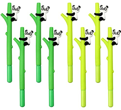 hocadon 8 Stk. Panda Gel Pen Black Ink Stifte, 0,5 mm Kawaii Panda Gelschreiber, Niedliche Stifte Kawaii Pens Fun Pens für Kinder, Studenten, Erwachsene, Schule und Büro
