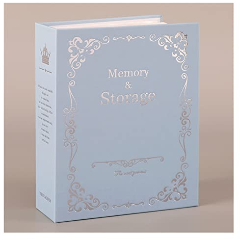 caihuashopping Fotoalbum DIY. Retro Fotoalbum 100 Taschen 6 inch Bild Box Speicher Scrapbook Bildkiste Kinder Fotoalbum Box Foto Album (Color : Blue)