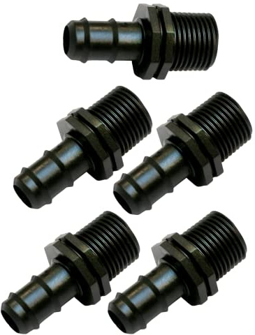 acquaverde Raccordo Portagomma e Filettato Maschio, Connettore Giunto per Tubi Irrigazione - Orto Facile (5, 32 mm x 1)