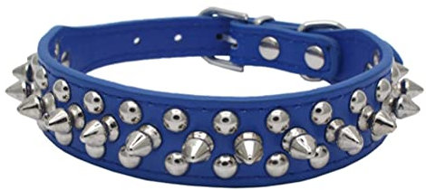 Collar de perro con pinchos, con remaches de hongos, antimordeduras, cuello protector para mascotas, de piel sintética, collares para cachorros, para XXS, XS, pequeño, mediano, grande, macho, gatos,
